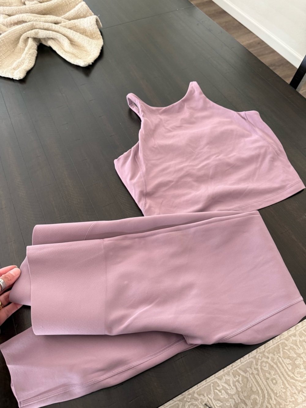lululemon athletica Mauve High-Waist Leggings with Matching Tank
